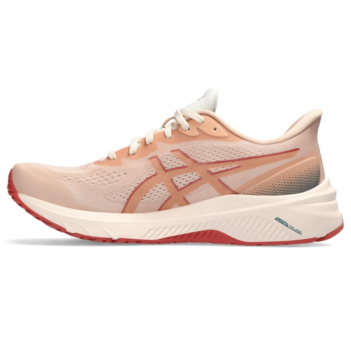 ASICS Women's GT-1000 12 Shoes, 7.5, Pale Apricot/Light Garnet