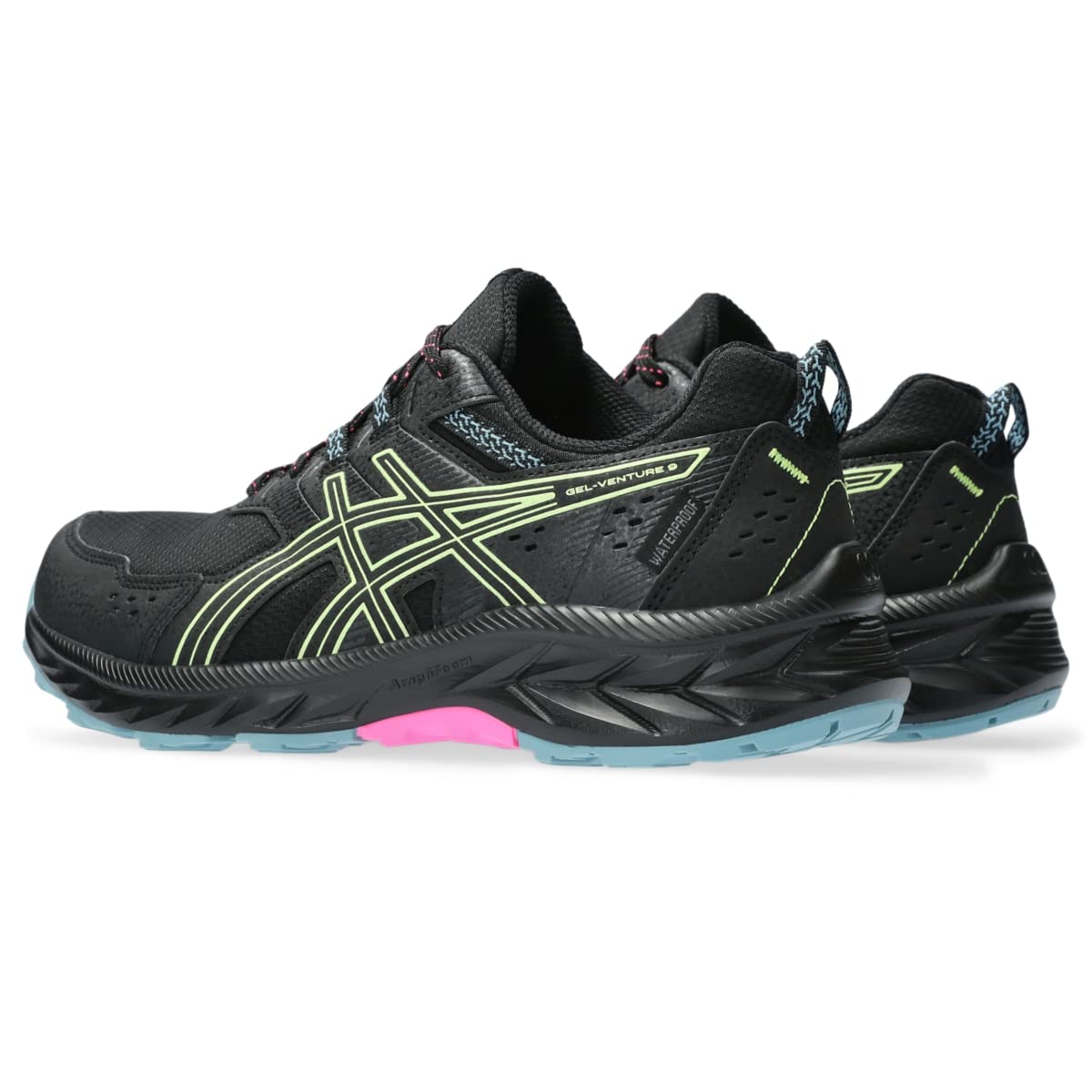 ASICS Women's Gel-Venture 9 Waterproof Running Shoes, 8.5, Black/Lime Green