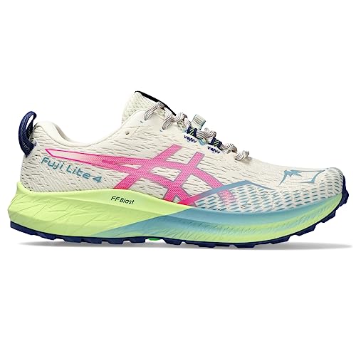 ASICS Women's Fuji Lite 4 Shoes, 9.5, Birch/HOT Pink