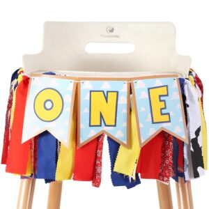 toy theme 1st birthday banner - toy inspiration story's 1st birthday high chair banner,western party decorations, west cowboy banner,high chair banner,baby boy photo booth props,fabric garland