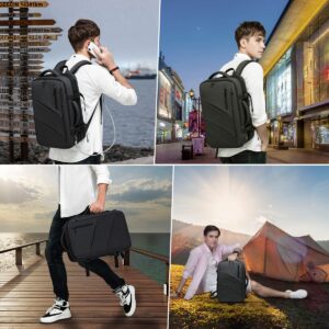 GYakeog Laptop Backpack 17.3 inch Backpack for Men Backpack with Laptop Compartment Business Backpack with USB Charging Port Computer Backpack Waterproof for Travel Work Daily