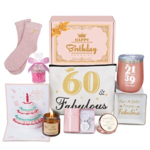 60th birthday gifts for women, happy 60th birthday gifts for her best friend mom sister wife girlfriend coworker turning 60, gift for 60 year old woman birthday unique, funny birthday gift box ideas