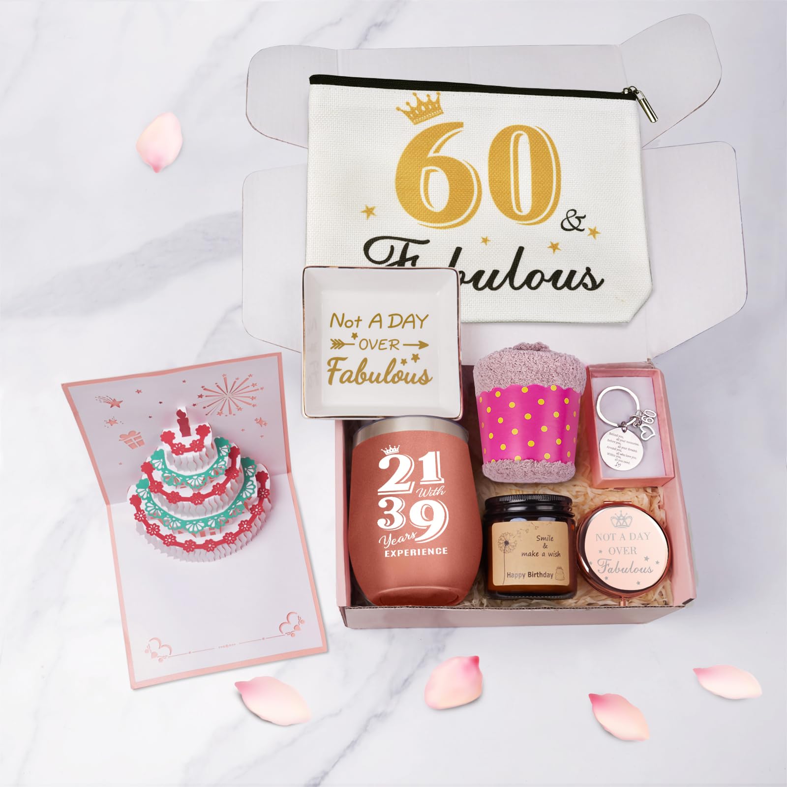 60th Birthday Gifts For Women, Happy 60th Birthday Gifts For Her Best Friend Mom Sister Wife Girlfriend Coworker Turning 60, Gift For 60 Year Old Woman Birthday Unique, Funny Birthday Gift Box Ideas