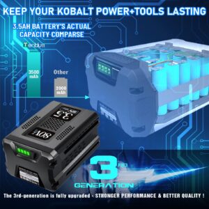 TenHutt 【Upgraded 3.5Ah!】 80V Replacement Battery for Kobalt 80V Battery Max Cordless Power Tool KB 2580-06 KB680-06 KB280-06 Lithium Battery