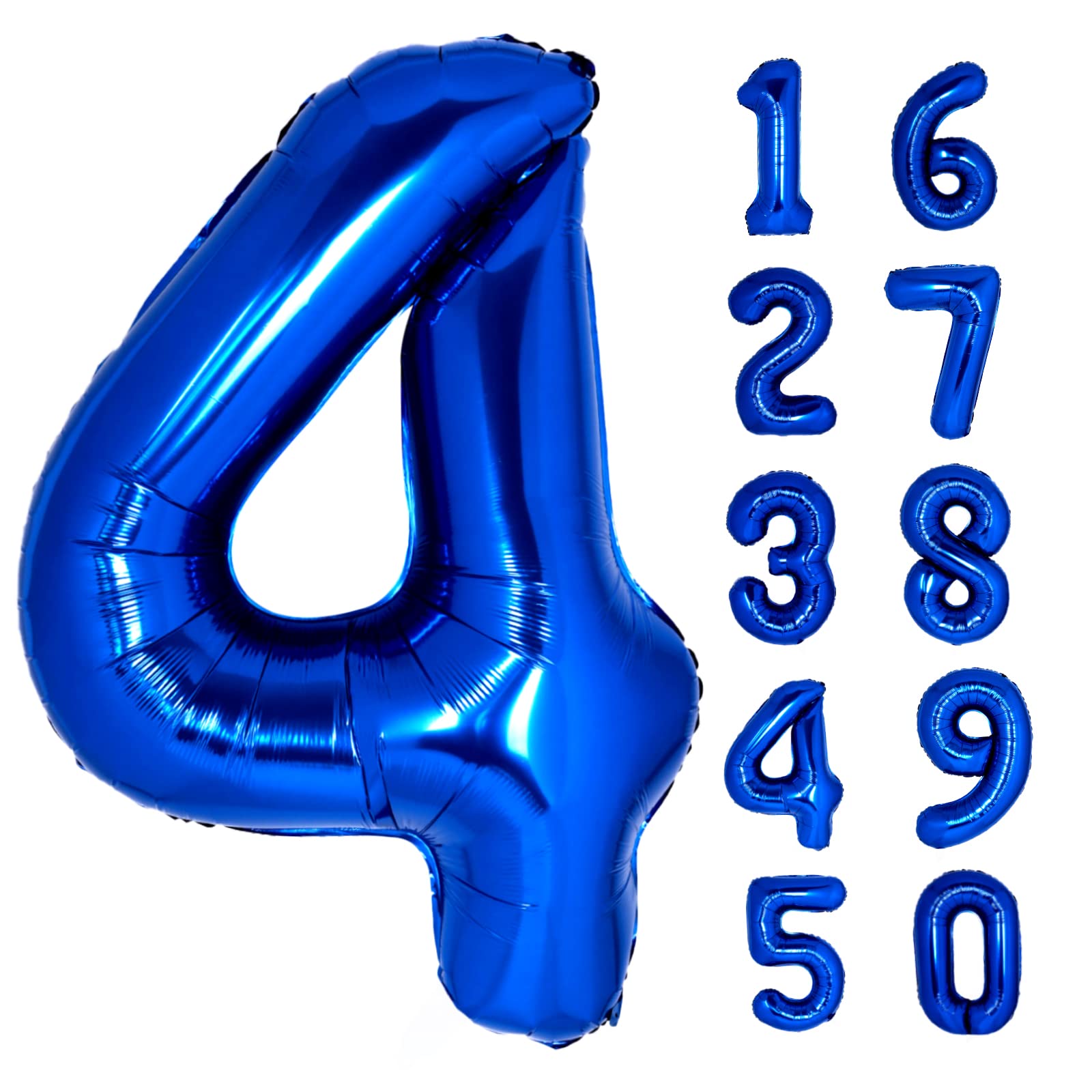 40 Inch Giant Navy Blue Number 4 Balloon, Helium Mylar Foil Number Balloons for Birthday Party, 4th Birthday Decorations for Kids, Anniversary Party Decorations Supplies (Navy Blue Number 4)