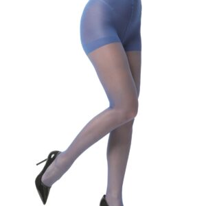 EVERSWE 3 Pairs 20D Women's Sheer Tights with Reinforced Toes (Blue, L)