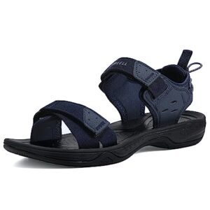 EZEREELL Men's Hiking Sandals, Comfortable Sport Walking Sandals Navy Blue 7