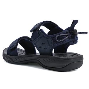 EZEREELL Men's Hiking Sandals, Comfortable Sport Walking Sandals Navy Blue 7