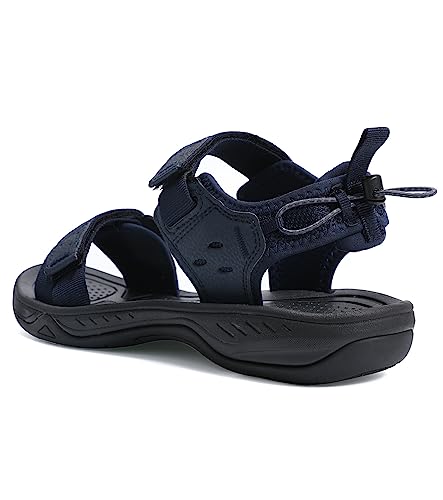 EZEREELL Men's Hiking Sandals, Comfortable Sport Walking Sandals Navy Blue 7