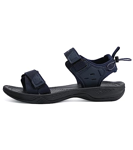 EZEREELL Men's Hiking Sandals, Comfortable Sport Walking Sandals Navy Blue 7