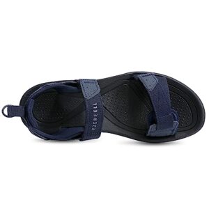 EZEREELL Men's Hiking Sandals, Comfortable Sport Walking Sandals Navy Blue 7