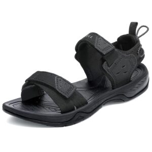 EZEREELL Men's Hiking Sandals, Comfortable Sport Walking Sandals Black 7