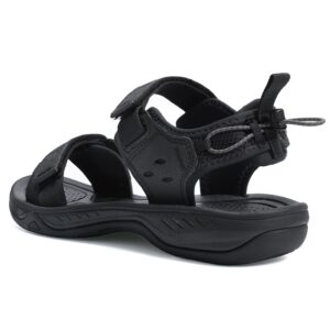 EZEREELL Men's Hiking Sandals, Comfortable Sport Walking Sandals Black 7