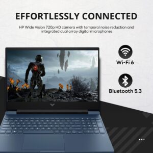 HP Victus 15.6" FHD 144Hz Gaming Laptop, Intel Core i5-13420H, 16GB RAM, 1TB PCIe SSD, NVIDIA GeForce GTX 3050 Graphics 6GB, Backlit Keyboard, Webcam, WiFi 6, Windows 11, Blue, 32GB Hotface USB Card