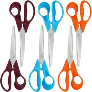 scissors,office scissors all purpose ergonomic design comfort-grip handles sharp scissors for office home craft sewing fabric supplies school student teacher scissors set 6-pack