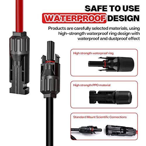 Solar Connector XT60 Extension Cable: 10 Ft Solar Panel to XT60 Adapter Cable, Solar Generator 12AWG, Solar Panels Cable Connector XT60 Connectors, for Portable Power Station,Solar Generator