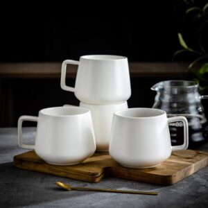 white classic simple modern mugs solid matte coffee cups matte white capacity 12 oz durable set of 4