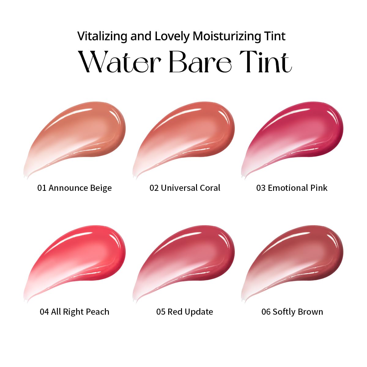 Peripera Water Bare Tint (006 SOFTLY BROWN) - Lip Tint, Lip Stain, Glowy Tint