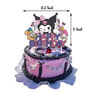 for Kuromi Birthday Party Supplies, Kuromi Party Decorations Included Birthday banner, Cake Topper, Cupcake Topper, Balloon