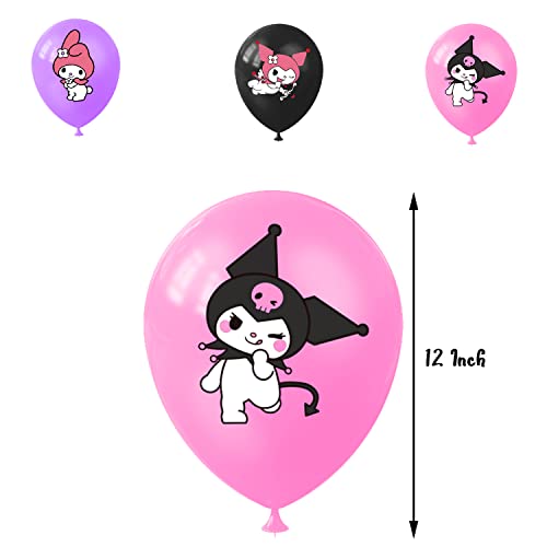 for Kuromi Birthday Party Supplies, Kuromi Party Decorations Included Birthday banner, Cake Topper, Cupcake Topper, Balloon