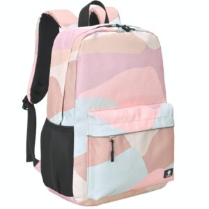 aesthetic kids' backpack for teen girls, bookbags for school or travel with padded laptop compartment, pink cloud…
