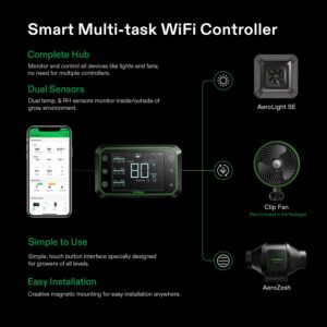 VIVOSUN GIY Smart Grow Tent System 2.7x2.7, WiFi-Integrated Grow Tent Kit, with Automate Ventilation and Circulation, Schedule Full Spectrum 150W LED Grow Light, and GrowHub E42A Controller