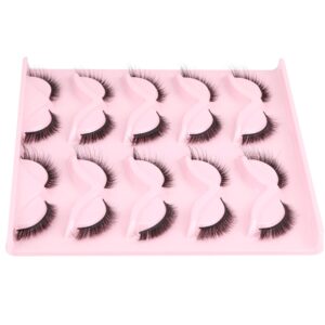 Fox Eye Lashes Angel Wing Mink Eyelashes Natural Look L Curl Eyelash Extensions Short Wispy Cosplay Fake Eyelashes Doll Cat Eye Lashes Pack by Geeneiya, 10 Pairs - doll49