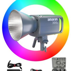 Aputure Amaran 300c Photography Lighting, 300W Full Color RGBWW, Bowens Mount Continuous LED Video Lighting, 26,580 lux @ 1m APP Control, CCT 2,500K-7,500K, Gray