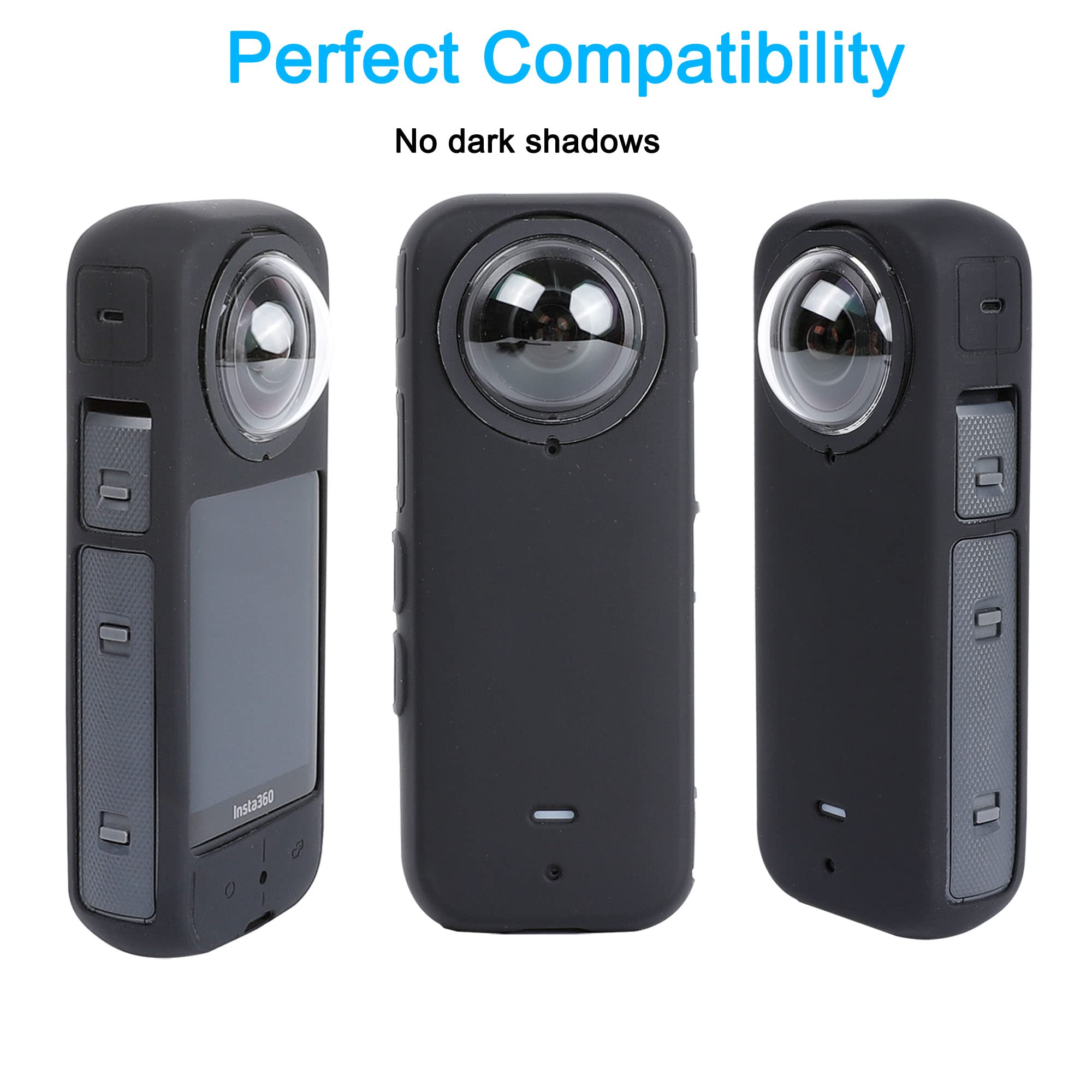 PellKing Camera Protective Accessories Kit for Insta360 X3, Inst 360 X3 Bundle Include Lens Guard/Silicone Protective Cover/Screen Protectors/Camera Case