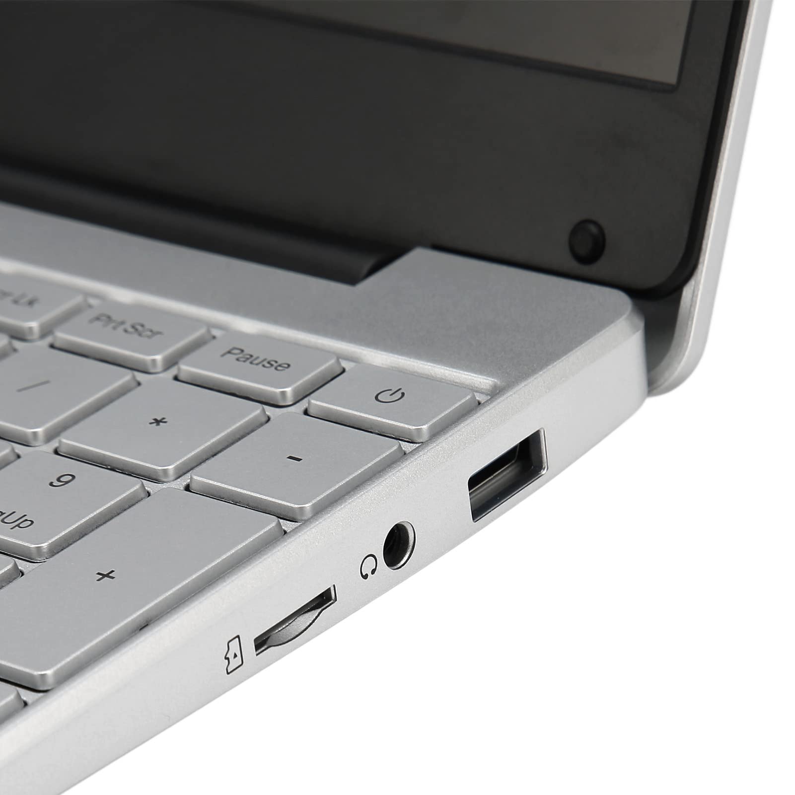 Acogedor 15.6in Laptop for Windows 10 12GB 256GB 4 Cores 4 Threads Fingerprint Unlock Laptop with Backlit Keyboard 100‑240V Silver for Windows 10