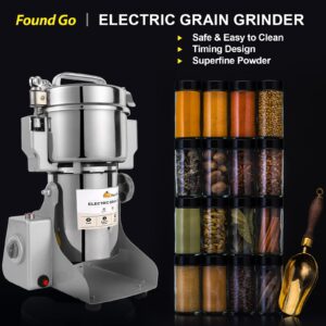 FoundGo 500g Grain Mill Electric Grinder Cereals Pulverizer Spice Grinding Powder Machine Corn Flour Grinders for Dry Spices Seeds Herbs Grains Coffee Rice Pepper, Commercial Grade