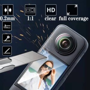 Aluminum Frame Cage Sticky Lens Guard Set Screen Protector for Insta360 X3 X 3 Accessories Kit Anti-Scratch Metal case Housing Shell Tempered Glass Protective Film Cover