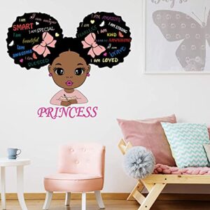 Black Girl Magic Inspirational Wall Decals Quote I'm Kind Princess Wall Sticker Pink Motivational Saying Positive Words Wall Stickers for Nursery Playroom Bedroom Living Room Wall Decor