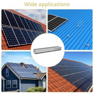 Anbte 6Pcs 7.87in Solar Panel Mounting Rail, Aluminum Solar Panel Mounting Brackets Include M5.5*30mm Screws + Rubber Pads, Solar Panel Brackets Kit for Metal Roof, Tin Roof, Flat Roof, Sheet Roof