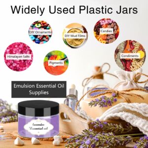 PeacePeo Plastic Jars with Lids, 4OZ Slime Containers 72Pcs Empty Clear Plastic Jars Refillable Plastic Cosmetic Containers with Screw On Lids for Kitchen Use Lotions & Beauty Products