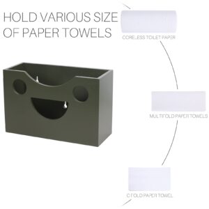 Paper Towel Dispenser Countertop or Wall Mount by HTB, Manual Bamboo Paper Hand Towel Holder Compatible with Trifold，C Fold, Z Fold, Multifold Paper Towels for Bathroom, Kitchen, Office