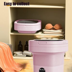 Portable Washing Machine, Foldable Mini Washing Machine for Underwear, Baby Clothes, or Small Items, Suitable for Apartments, Dormitories, Camping, Travel (110-260v),Purple