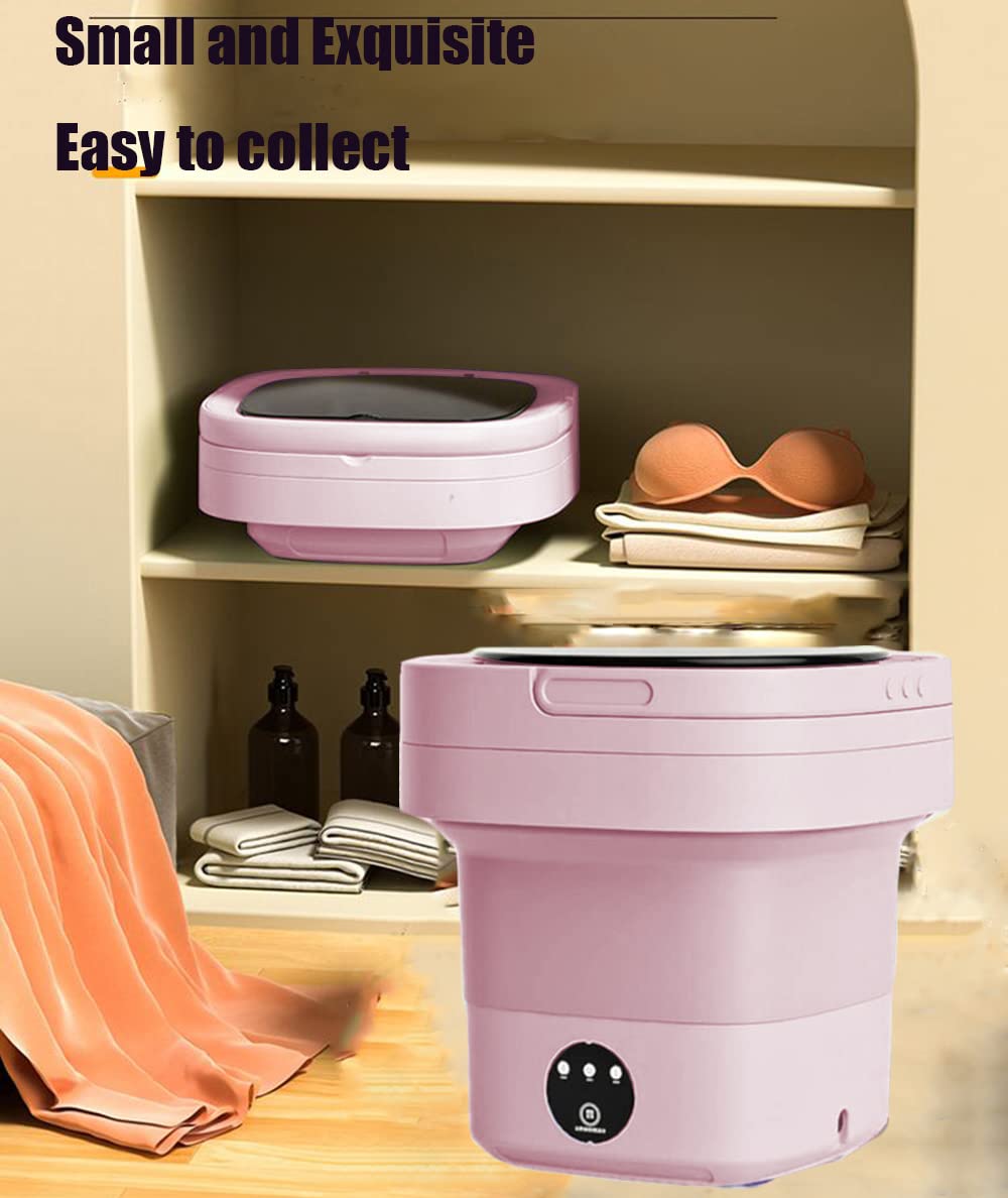 Portable Washing Machine, Foldable Mini Washing Machine for Underwear, Baby Clothes, or Small Items, Suitable for Apartments, Dormitories, Camping, Travel (110-260v),Purple