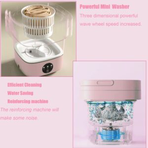 Portable Washing Machine, Foldable Mini Washing Machine for Underwear, Baby Clothes, or Small Items, Suitable for Apartments, Dormitories, Camping, Travel (110-260v),Purple