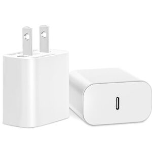 usb c charger block, 2pack for iphone 15 fast charger block [ mfi certified ] 20w type c adapter plug box wall charging brick cube for iphone 15 14 13 12 11 pro max xs x xr se 8 plus, for ipad (white)