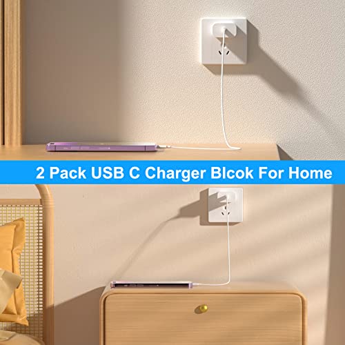 USB C Charger Block, 2Pack for iPhone 15 Fast Charger Block [ MFi Certified ] 20W Type C Adapter Plug Box Wall Charging Brick Cube for iPhone 15 14 13 12 11 Pro Max XS X XR SE 8 Plus, for iPad (White)