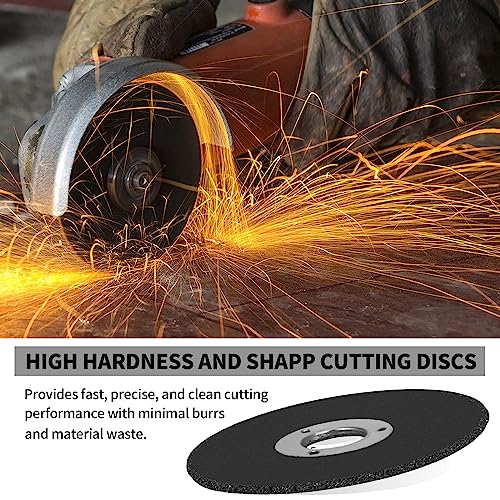 NuoDunco 2 Inch Cut Off Wheel with 1/4 Stem Mounting Mandrel for Die Grinder, W3/8" Arbor Hole Cutting Wheel for Metal & Stainless Steel Rotary Tool Drill Attachment Cutter Discs