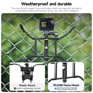 TELESIN Camera Fence Phone Mount Mevo Start Game Changer Chain Link Video Recording Accessories, Backstop Lynkspyder Clamp Clip Holder Attachment for GoPro Insta360 iPhone Baseball Softball Tennis