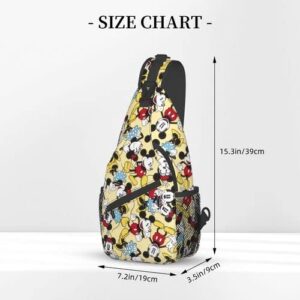 QANPE Cartoon Sling Bag Cute Crossbody Sling Bags for Women Men Travel Hiking Sling Backpack