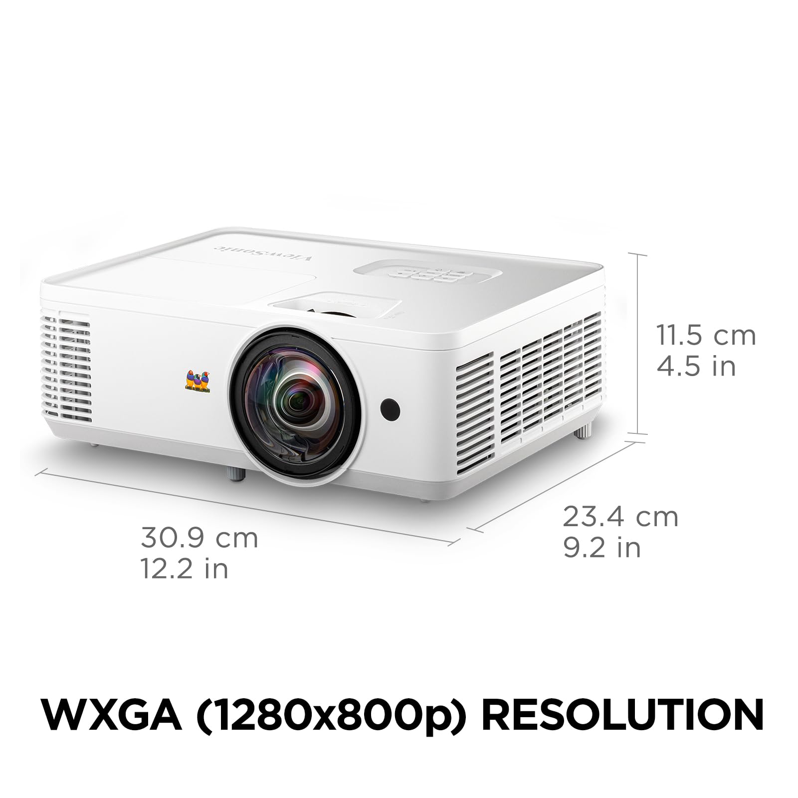 ViewSonic PS502W 4000 Lumens WXGA Short Throw Projector with HDMI and USB Type A Connectivity for Business and Education
