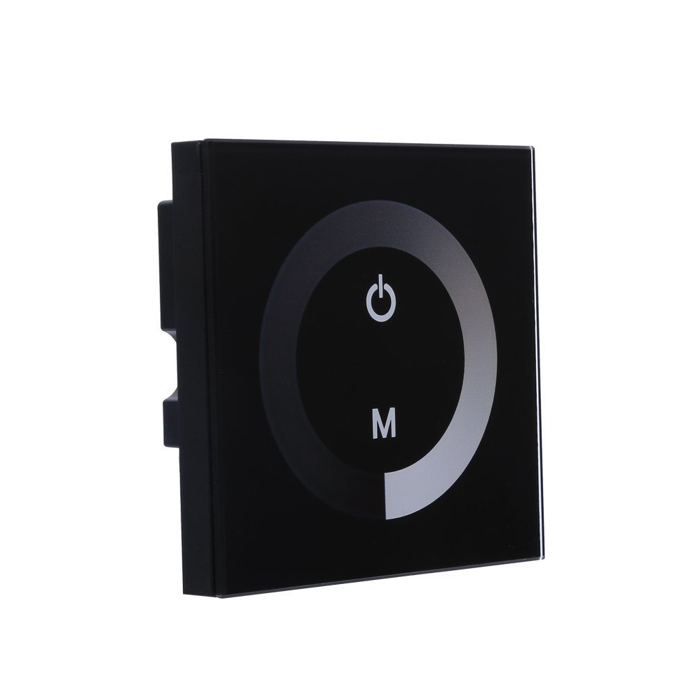 Single Color Touch Panel Dimmer Wall Switch Controller LED Light Strip DC 12V-24V White (Black)