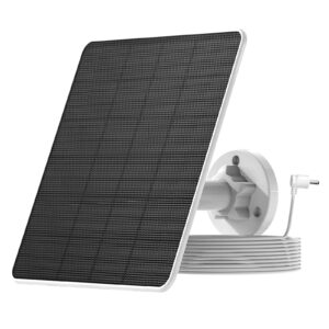 solar panel charger for ring camera, 5w solar panel compatible with ring spotlight camera battery and stick up cam battery, adjustable mounting bracket, ip65 waterproof(pack of 2)