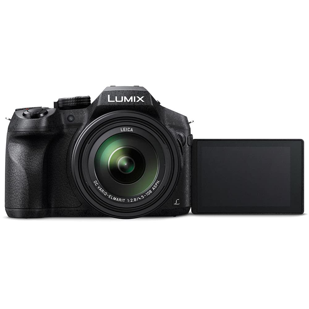 Panasonic Lumix DMC-FZ300 Digital Camera (DMC-FZ300K) - Bundle - with 64GB Memory Card + DMW-BLC12 Battery + Digital Flash + Soft Bag + 12" Flexible Tripod + 52mm UV Filter + More (Renewed)