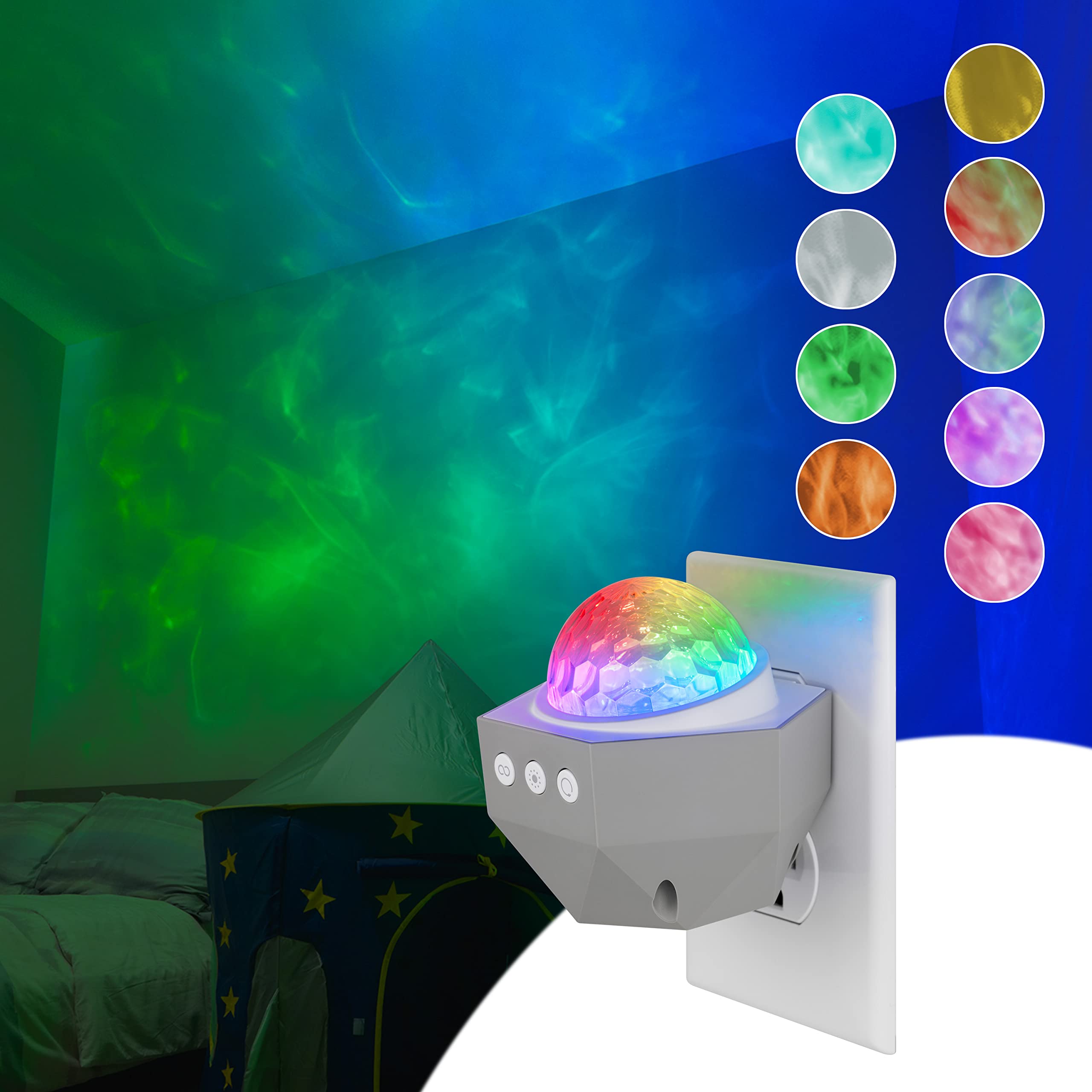 ENBRIGHTEN Galaxy Projector Light, Plug in, Night Light, Galaxy Ceiling Projector, Night Light Projector, Star Galaxy Projector, Galaxy Ceiling Projector for Bedroom, Playroom, and More, 70334-T1