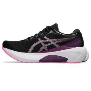 asics women's gel-kayano 30 running shoes, 8.5, black/lilac hint